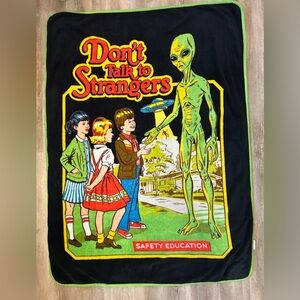 Steven Rhodes Blanket Don't Talk To Strangers Sherpa Fleece 46x60